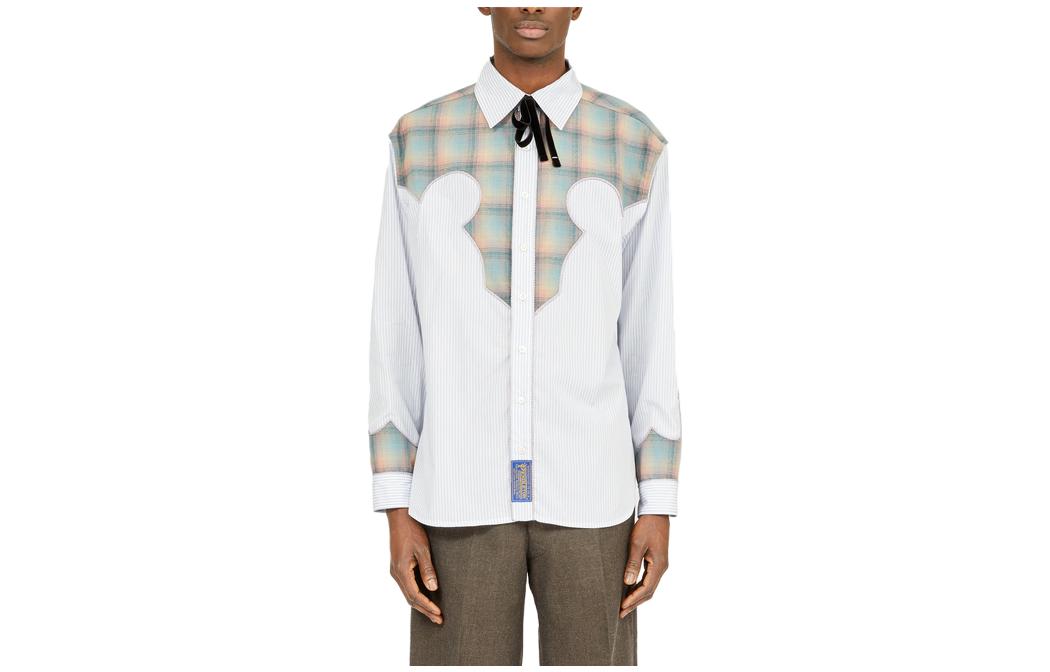 Order Maison Margiela FW23 藍色條紋細節扣襯衫 男女裝. S67DT0008S78213479F