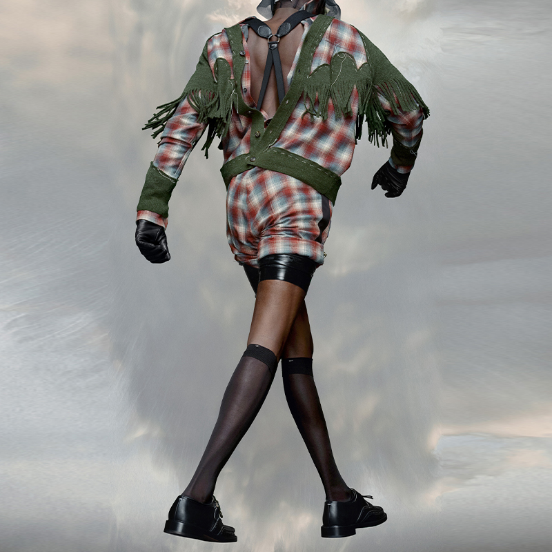 Shop Maison Margiela FW23 Contrast Color Knit Cardigan Green  Sweater. S67HP0010S18318-695M