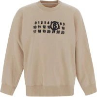 Maison Margiela FW23 Numeric Logo Beige Pullover Crewneck Sweatshirt Mens S62GU0124S25596-213 Maison Margiela FW23 Numeric Logo Beige Pullover Crewneck Sweatshirt Mens S62GU0124S25596-213