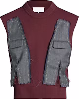 Maison Margiela FW23 Red Patchwork Crewneck Knit Vest Unisex S67FB0034S18331248 Maison Margiela FW23 Red Patchwork Crewneck Knit Vest Unisex S67FB0034S18331248