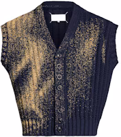 Maison Margiela FW23 Sandstorm V-Neck Button Knit Vest Navy Blue Unisex S67HP0009S18279511 Maison Margiela FW23 Sandstorm V-Neck Button Knit Vest Navy Blue Unisex S67HP0009S18279511