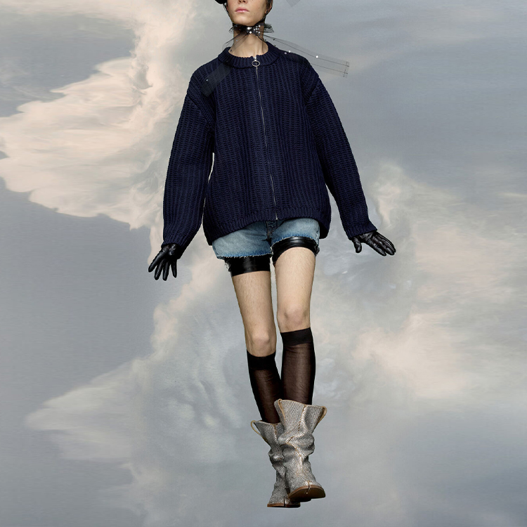 Lookbook Maison Margiela FW23 男女同款純色拉環針織開襟衫 討藍色 S67HP0013S18346511