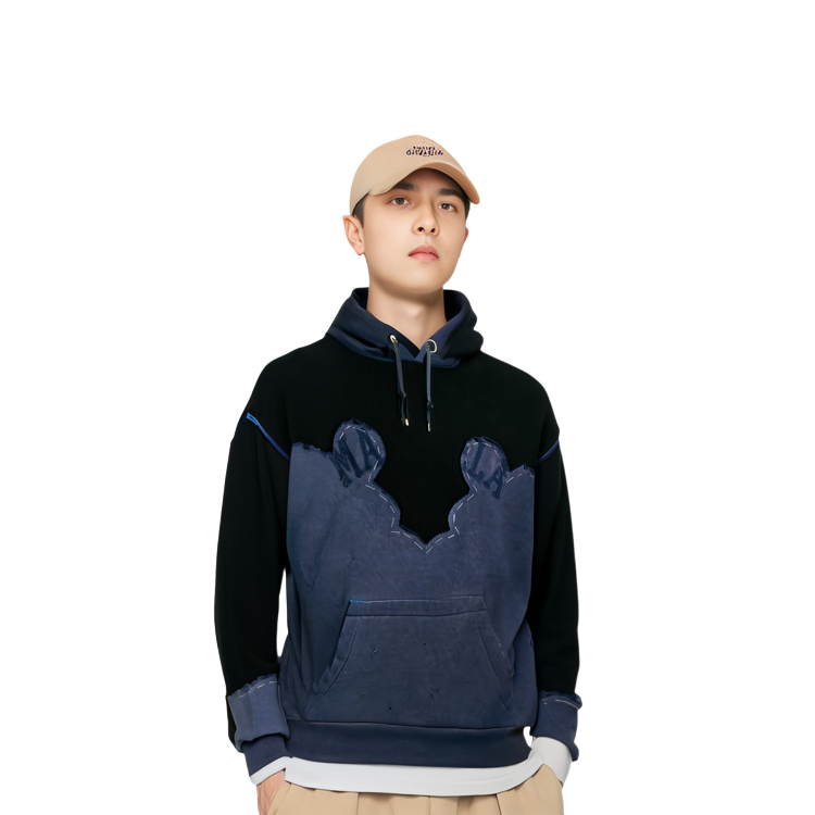 Cheap Maison Margiela FW23 Vintage Logo Kangaroo Pocket Hoodie Unisex Retro Blue S67GU0030S25570457