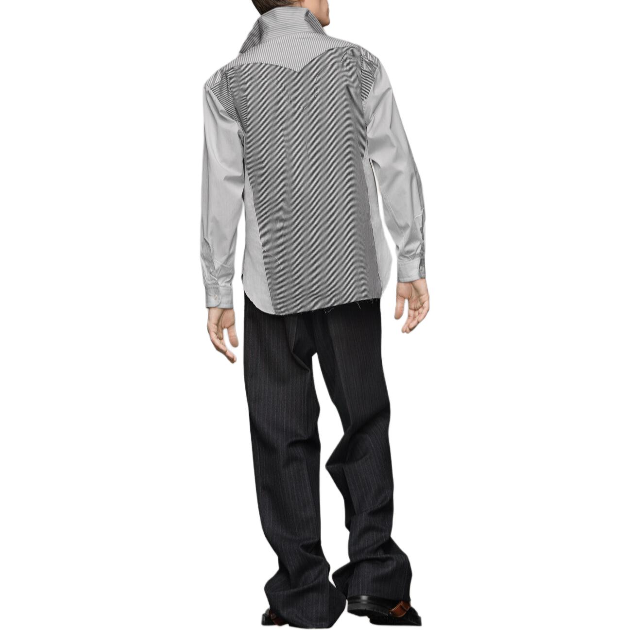 Purchase Maison Margiela FW24 條紋長袖休閒襯衫 - 黑色 S50DT0037MTN024961