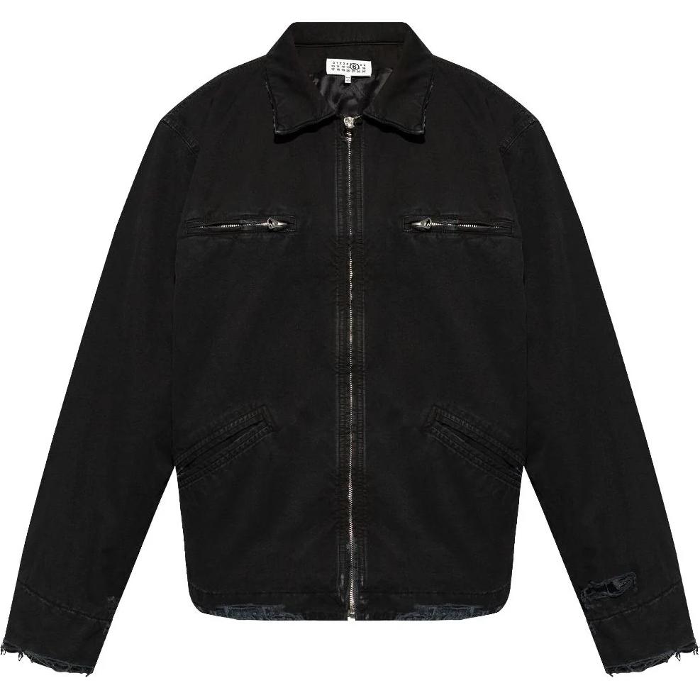 Maison Margiela FW24 Minimalist Zip-Up Oversized Sweatshirt Beige Men S50HG0046S25520-118