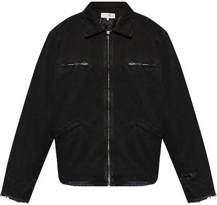 Maison Margiela FW24 Distressed Denim Zipper Pocket Jacket Black SH0AM0029S78548-BLACK Buy Maison Margiela FW24 Distressed Denim Zipper Pocket Jacket Black SH0AM0029S78548-BLACK