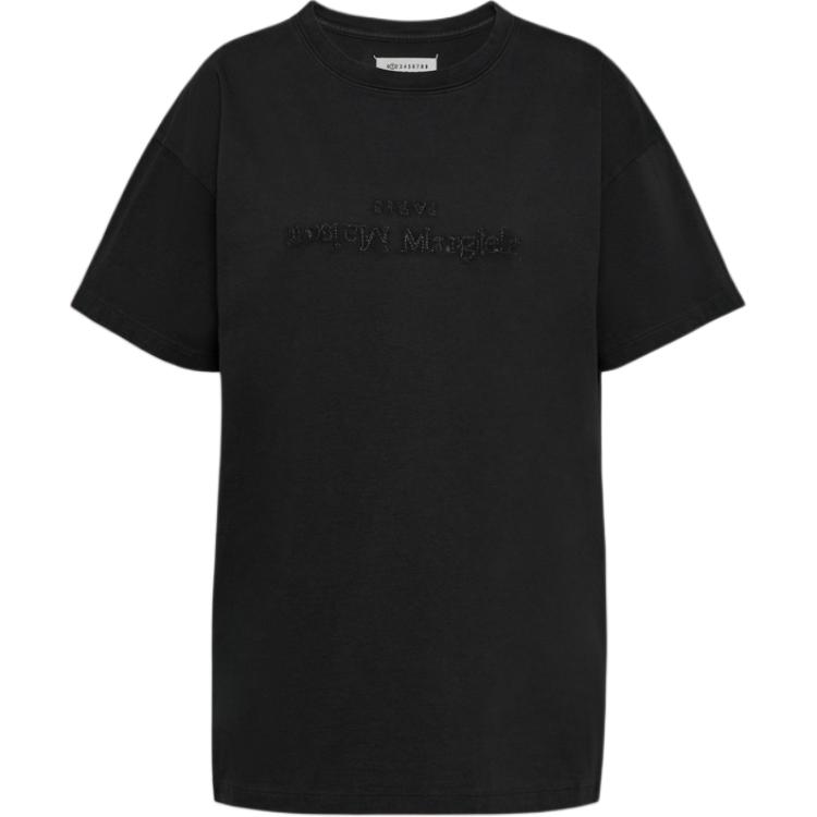 Order メゾン マルジェラ FW24 リバースロゴ刺繍 ユニセックス Tシャツ ヴィンテージブラック S51GC0533S20079-960