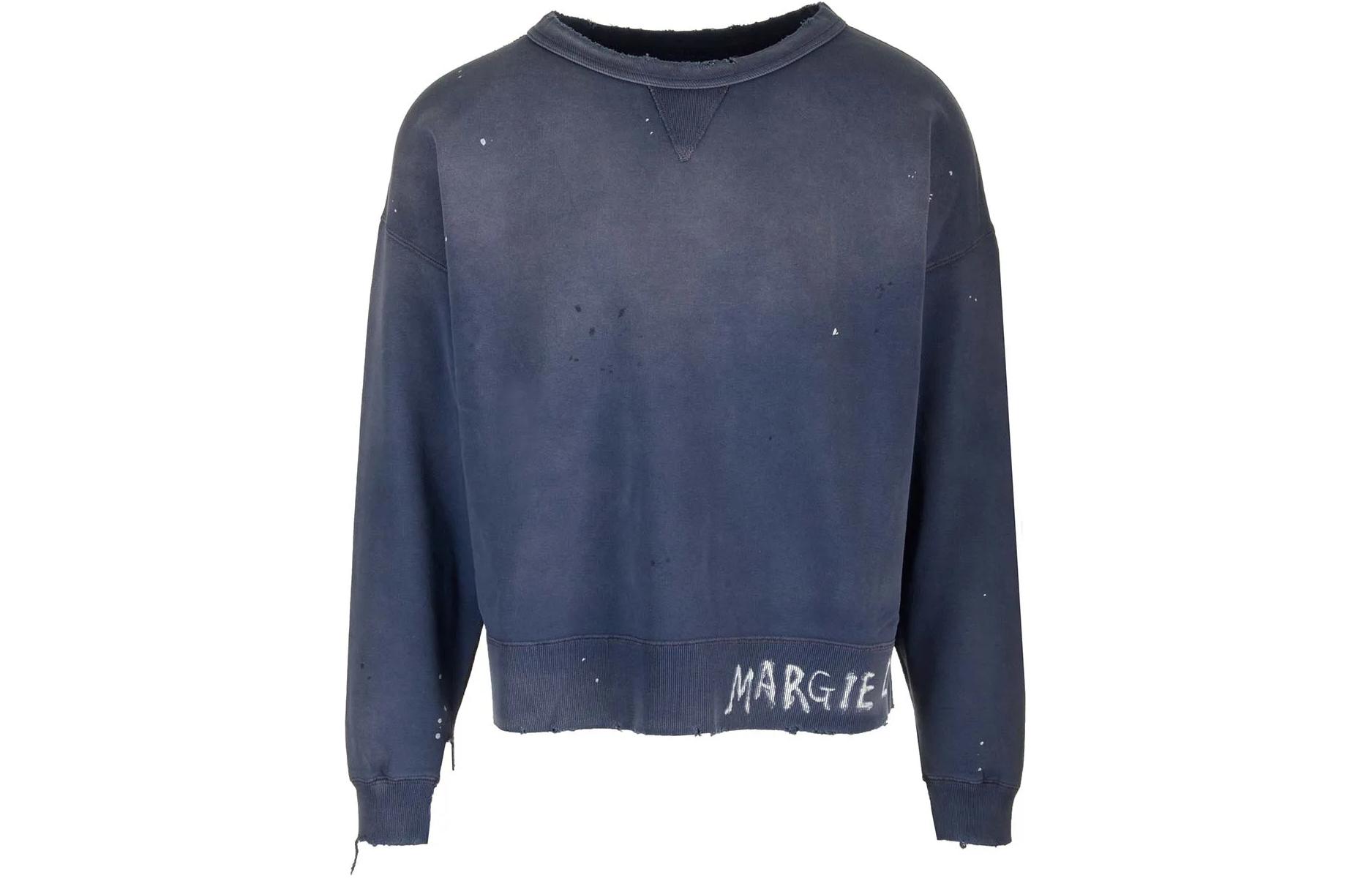 Maison Margiela Graphic Print Crewneck Long Sleeve Sweatshirt Beige Mens POIZON2405434