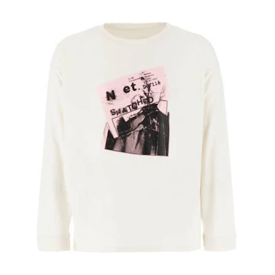 Maison Margiela Graphic Print Crewneck Long Sleeve T-Shirt White S50GC0698-S24575-856