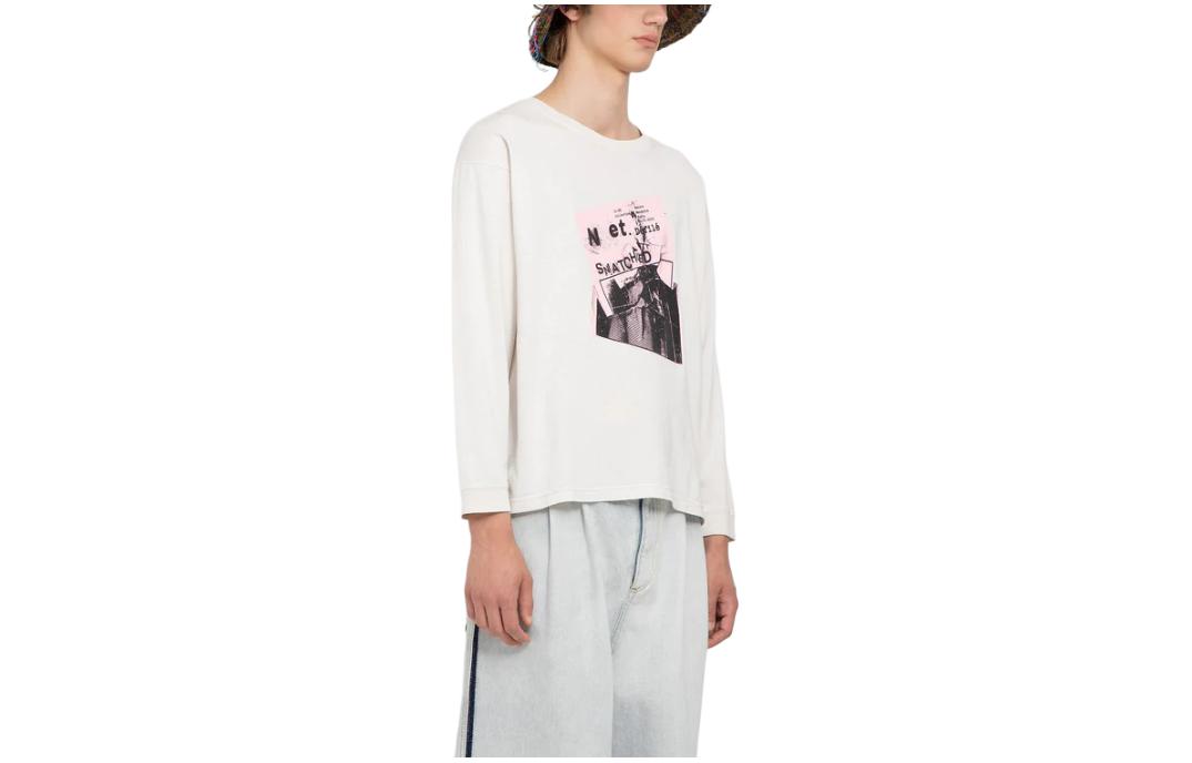 Shop Maison Margiela Baju Lengan Panjang Cetakan Grafik Putih. S50GC0698-S24575-856