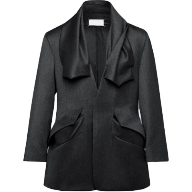 Maison Margiela Grey Solid Zip Hoodie Jacket for Men SH0HG0004M25004899