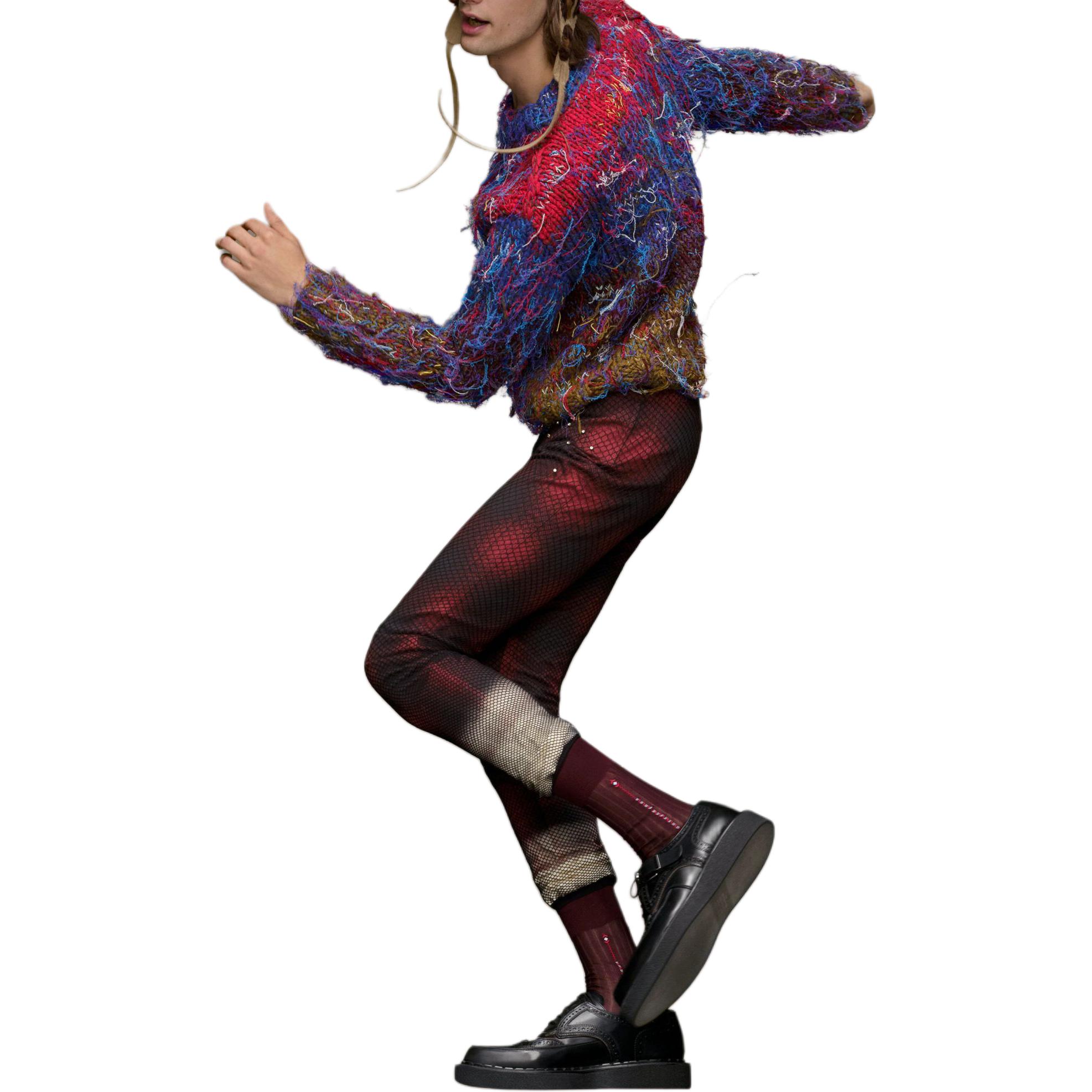 Purchase Maison Margiela Baju Sejuk Rajut Lelaki V-Leher Lengan Panjang Berwarna-Warni. S50HN0002S18410001F