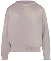 Maison Margiela Handwritten Logo Purple Crewneck Sweatshirt for Men S50GU0214S25570222 Maison Margiela Handwritten Logo Purple Crewneck Sweatshirt for Men S50GU0214S25570222