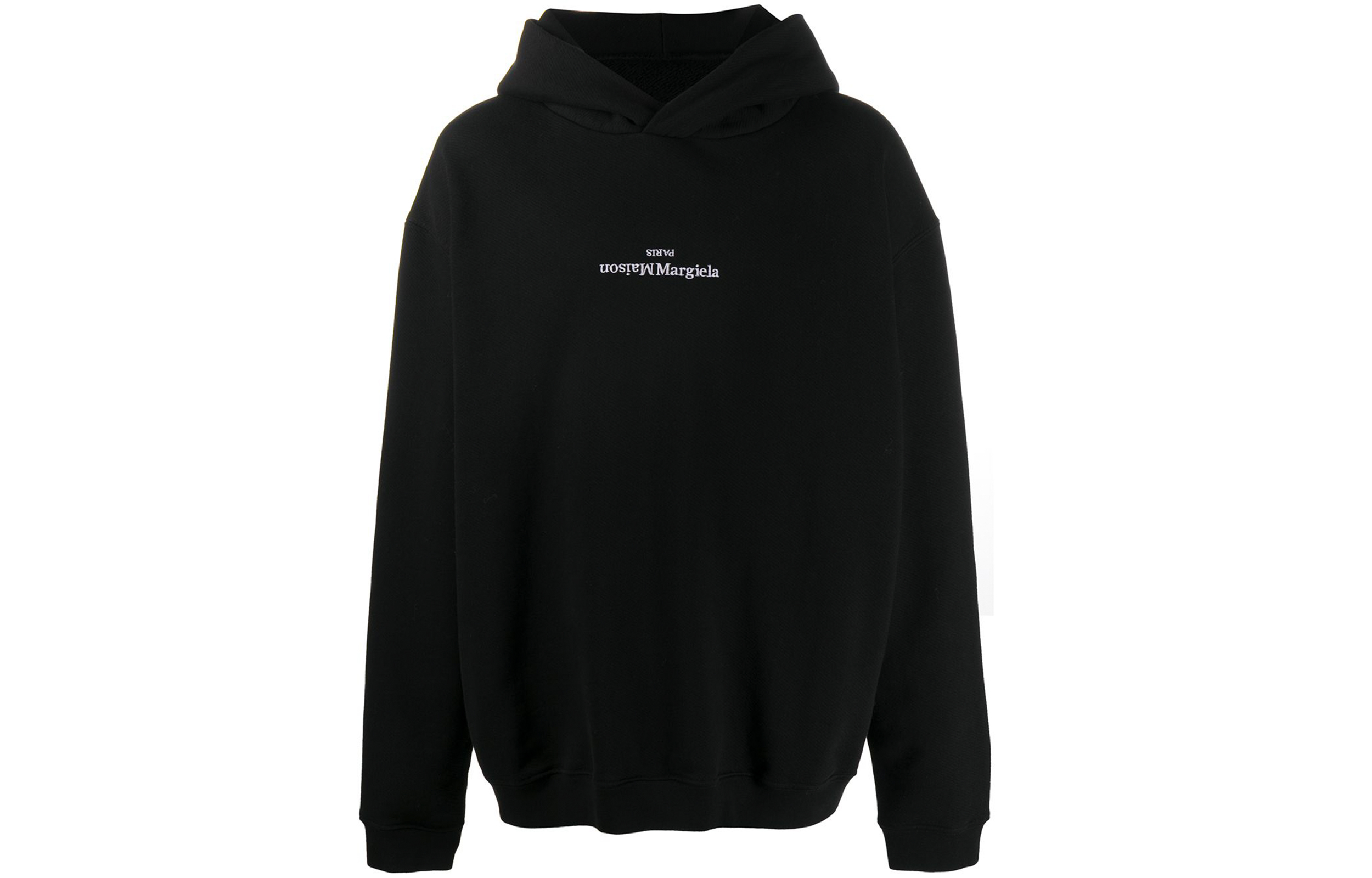 Maison Margiela Inverted Letters Logo Unisex Black Hoodie S50GU0149S25451-BLK