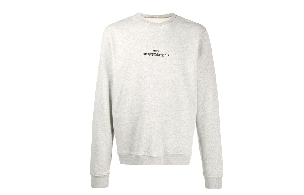 Maison Margiela Inverted Logo Print Sweatshirt Unisex White S50GU0149S25451-WH
