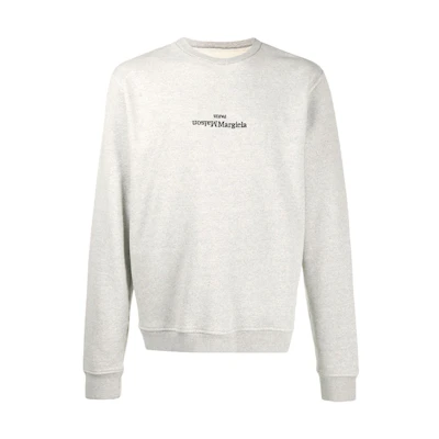 Maison Margiela Inverted Logo Print Sweatshirt Unisex White S50GU0149S25451-WH