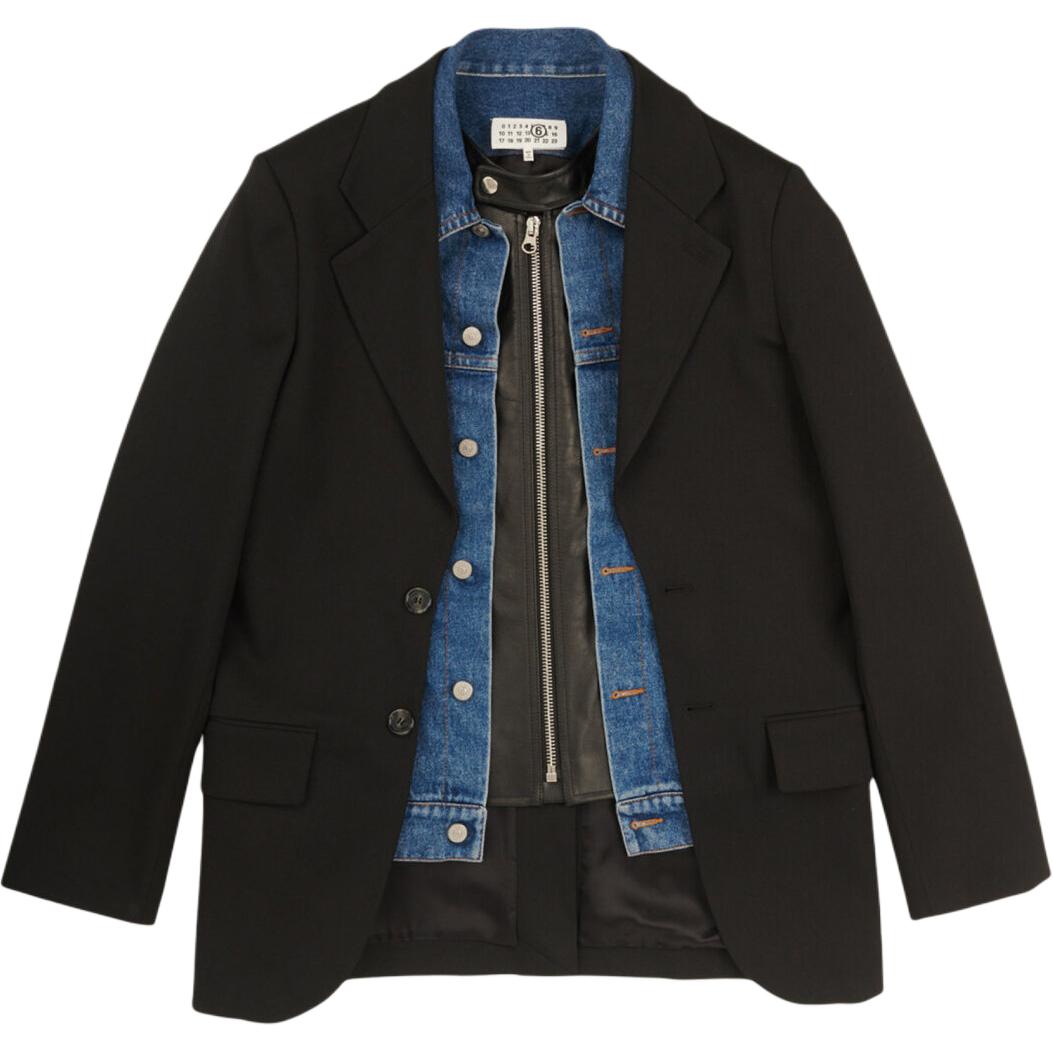 Maison Margiela Layered Effect Hoodie Black Unisex Umbrella Design S52GU0130S25454900