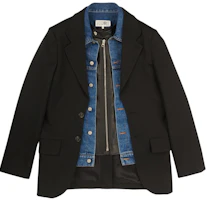 Maison Margiela Layered Denim Blazer Patchwork Single-Breasted Jacket Black Men’s S62BN0084S47848900 Maison Margiela Layered Denim Blazer Patchwork Single-Breasted Jacket Black Men’s S62BN0084S47848900