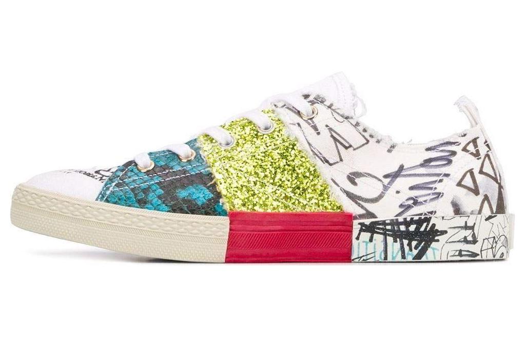 Maison Margiela Leather 'Graffiti Green Red White Patchwork'