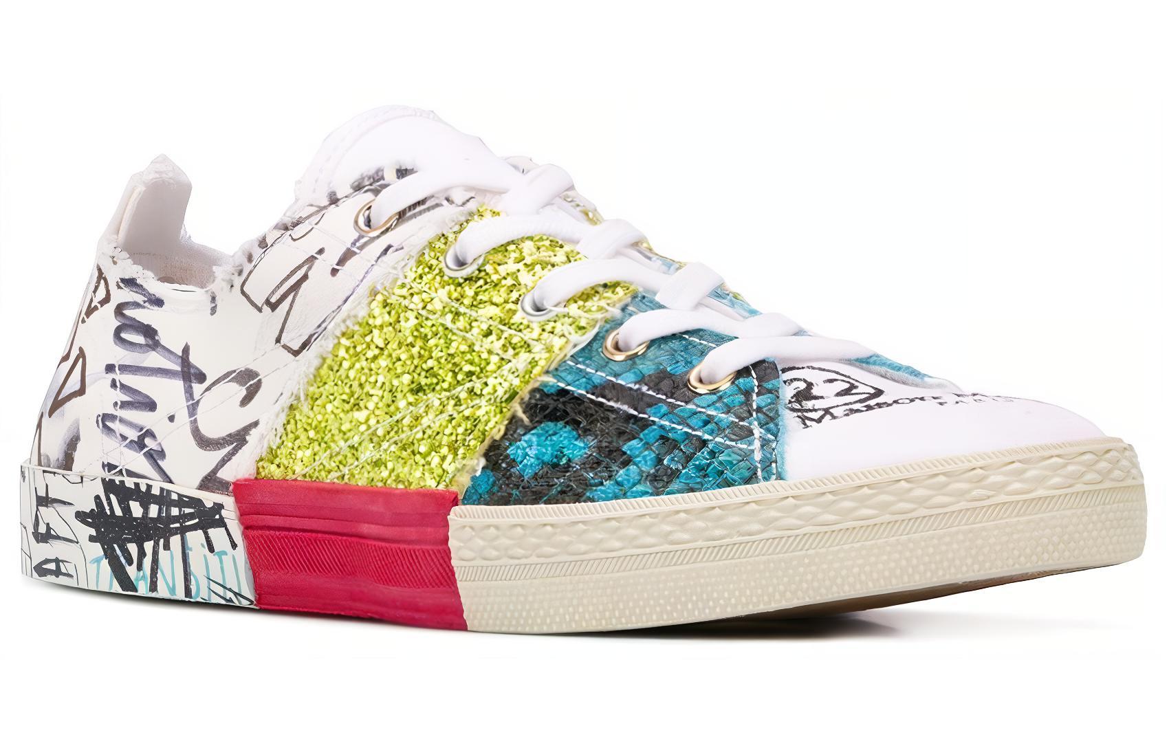 Maison Margiela Leather 'Graffiti Green Red White Patchwork' 圖 5