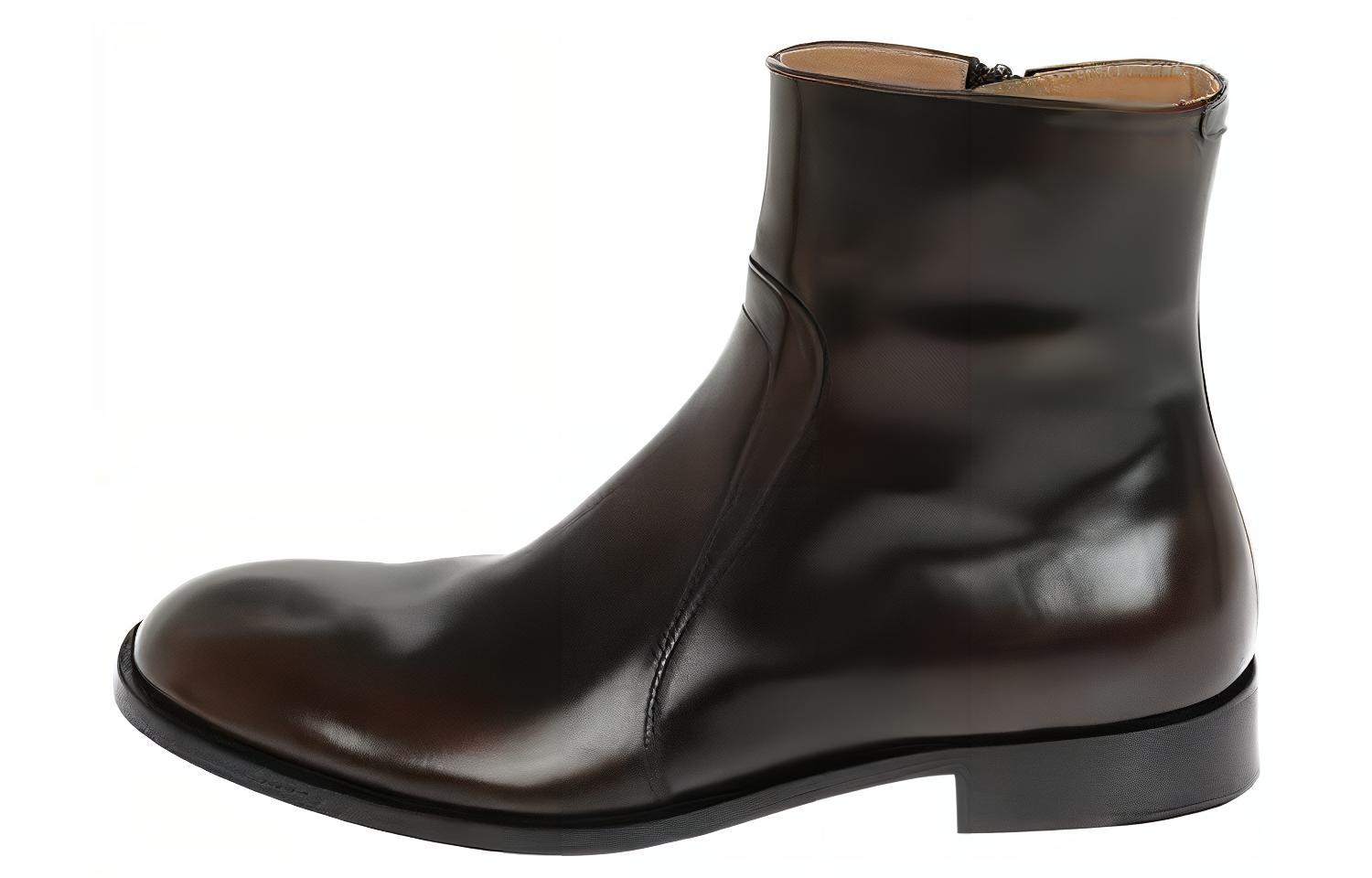 Maison Margiela Leather Ankle Boot 'Brown Zip' S37WU0415P3716H1085