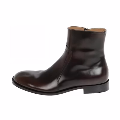 Maison Margiela Leather Ankle Boot 'Brown Zip'