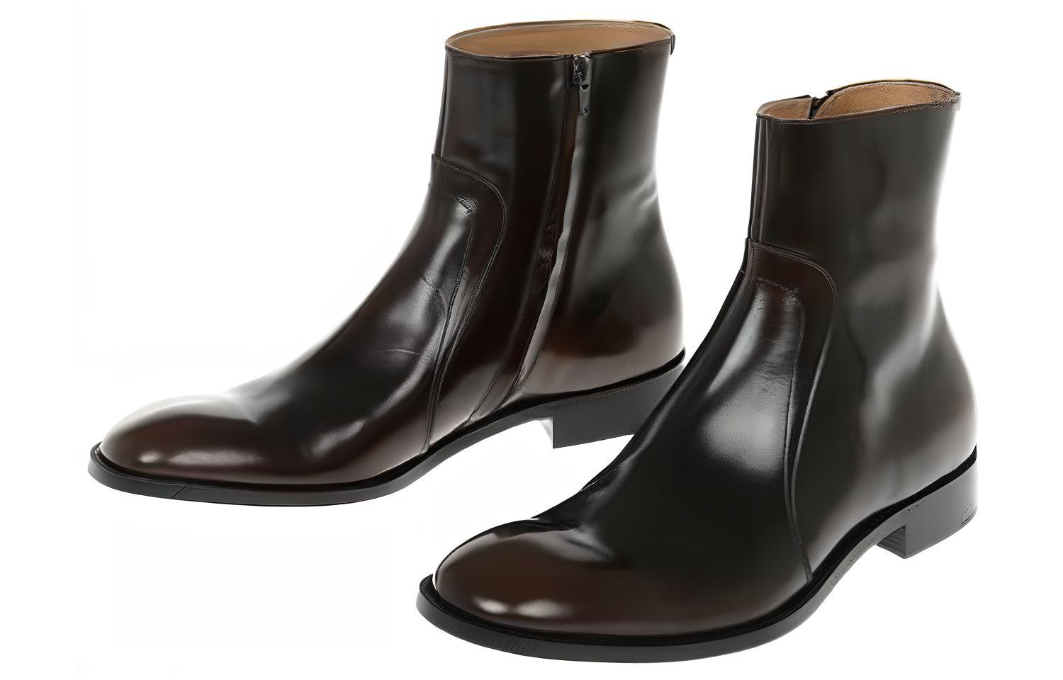 Lookbook Maison Margiela 皮革拉鍊短靴 棕色