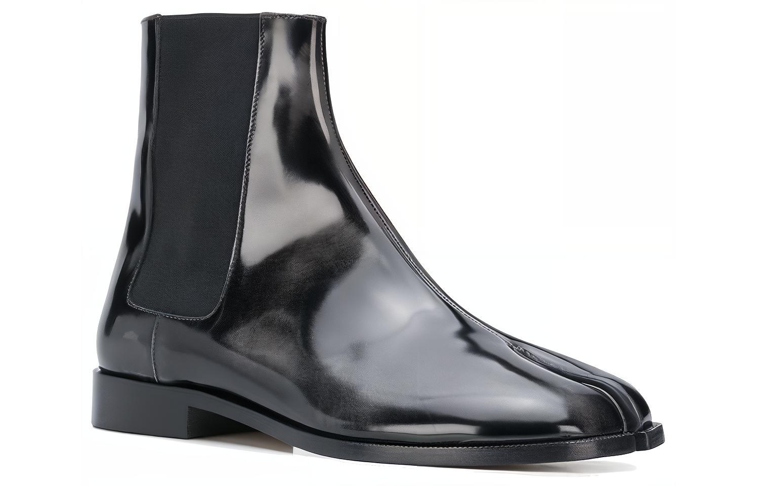 Order Maison Margiela 皮革時尚切爾西靴 黑色