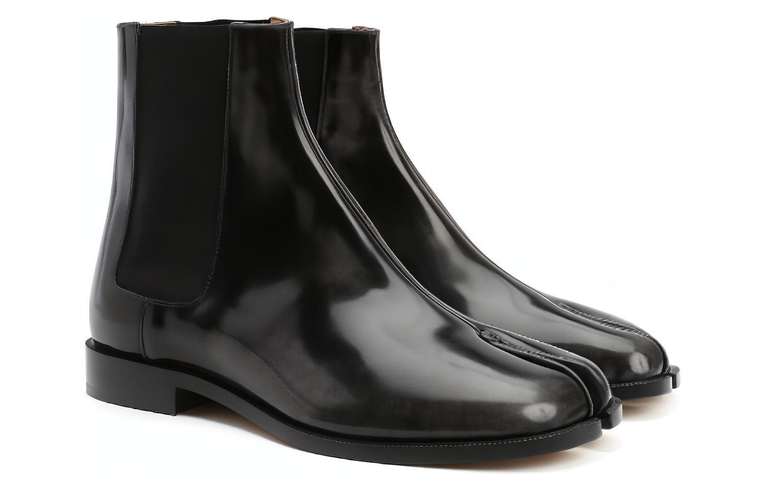 Lookbook Maison Margiela 皮革時尚切爾西靴 黑色