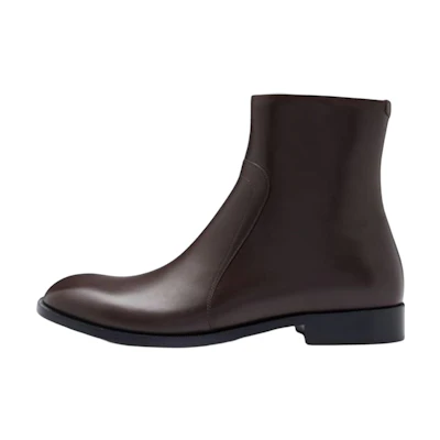 Maison Margiela Leather Chunky-Heel Ankle Boots 'Brown'