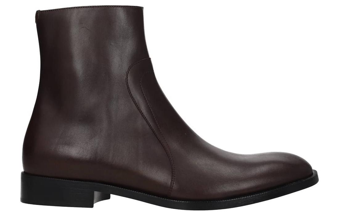 Order Maison Margiela Leren Chunky-Hak Enkellaarzen ''Bruin'' S37WU0415P4743T2185