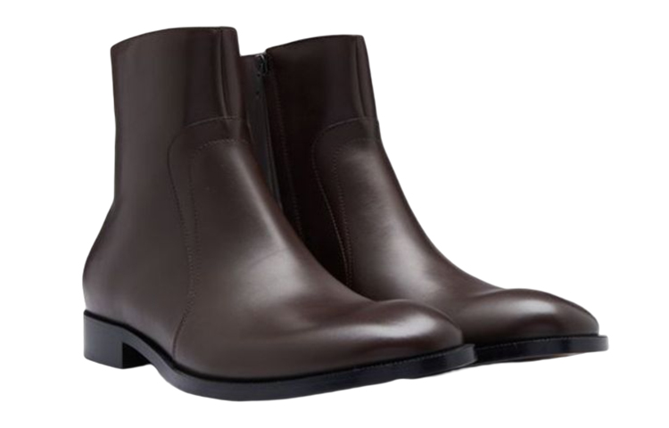 Lookbook Maison Margiela Leren Chunky-Hak Enkellaarzen ''Bruin'' S37WU0415P4743T2185