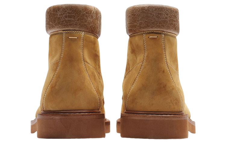 Shop Maison Margiela 棕色皮革系带靴 S57WU0263P5338H8778