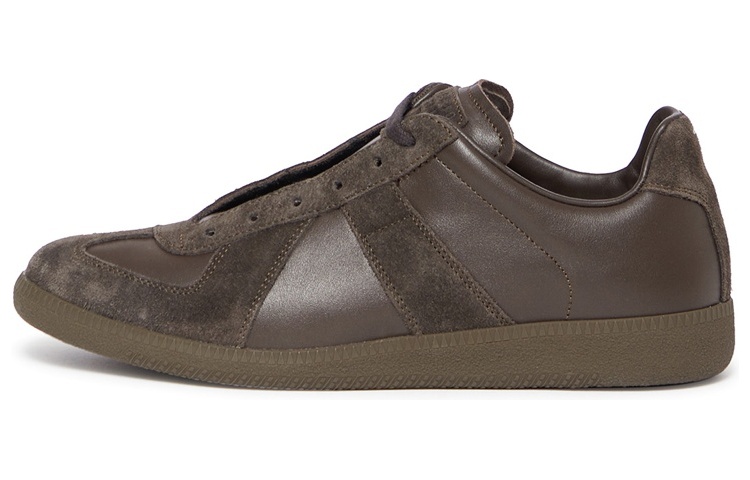 Maison Margiela Leather Lace-Up Low-Top Sneakers 'Brown'