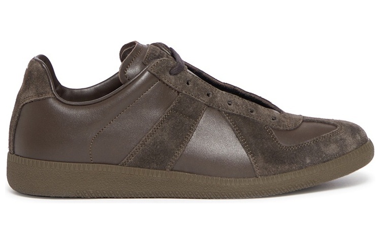 Maison Margiela Leather Lace-Up Low-Top Sneakers 'Brown' 圖 2