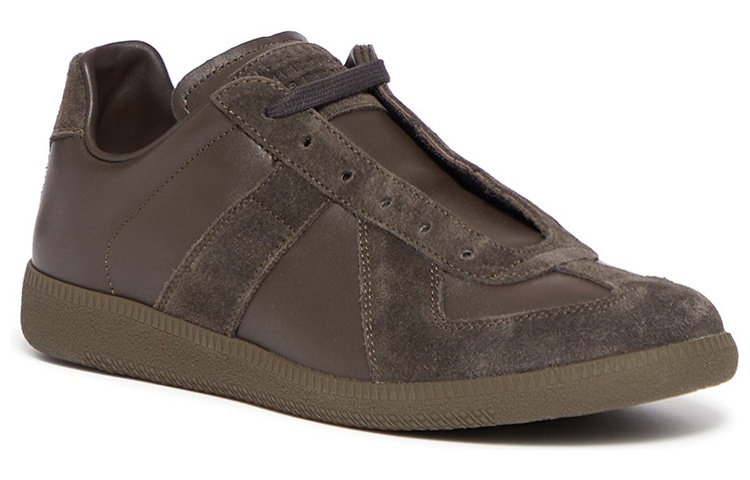 Maison Margiela Leather Lace-Up Low-Top Sneakers 'Brown' 圖 4