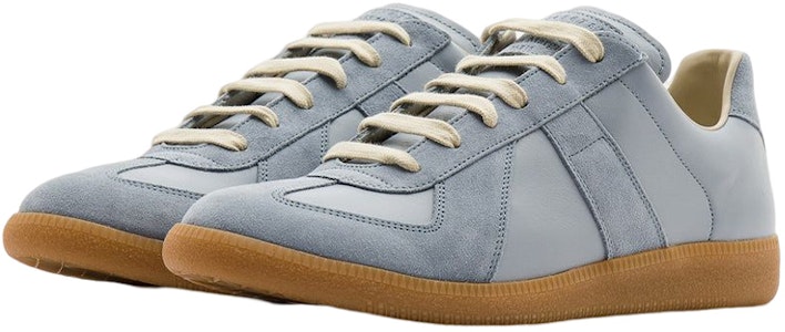 Maison Margiela梅森瑪吉拉 皮革 繫帶 時尚板鞋 男款 淺藍色 Lookbook Maison Margiela梅森瑪吉拉 皮革 繫帶 時尚板鞋 男款 淺藍色