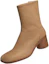 Shop Bottes Cheville Cuir à Talon Bloc et Bout Rond Maison Margiela ''Marron'' S57WU0132PR058T2172