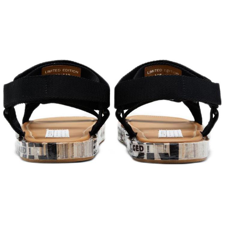 Shop Maison Margiela 綁帶皮革涼鞋 黑色