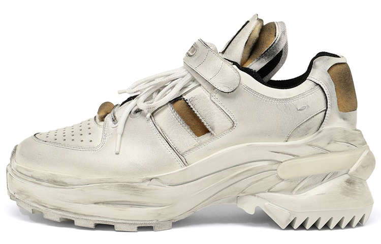Buy Maison Margiela 復古適配 低筒運動鞋 白色老化處理