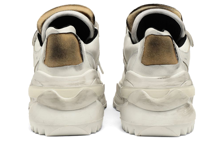 Shop Maison Margiela 復古適配 低筒運動鞋 白色老化處理