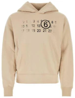 Maison Margiela Numeric Print Brown Hoodie Long Sleeve S62GU0122S25596213 Maison Margiela Numeric Print Brown Hoodie Long Sleeve S62GU0122S25596213