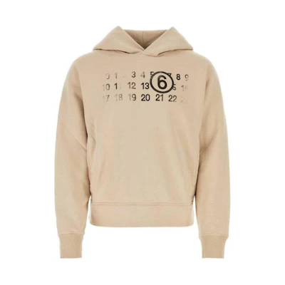 Maison Margiela Numeric Print Hoodie Beige Unisex Long Sleeve Pullover S25596S62GU0123213