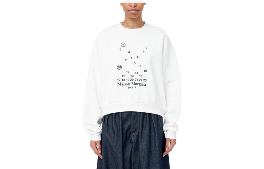 Maison Margiela Numeric Print Sweatshirt White S52GC0278S24312-101