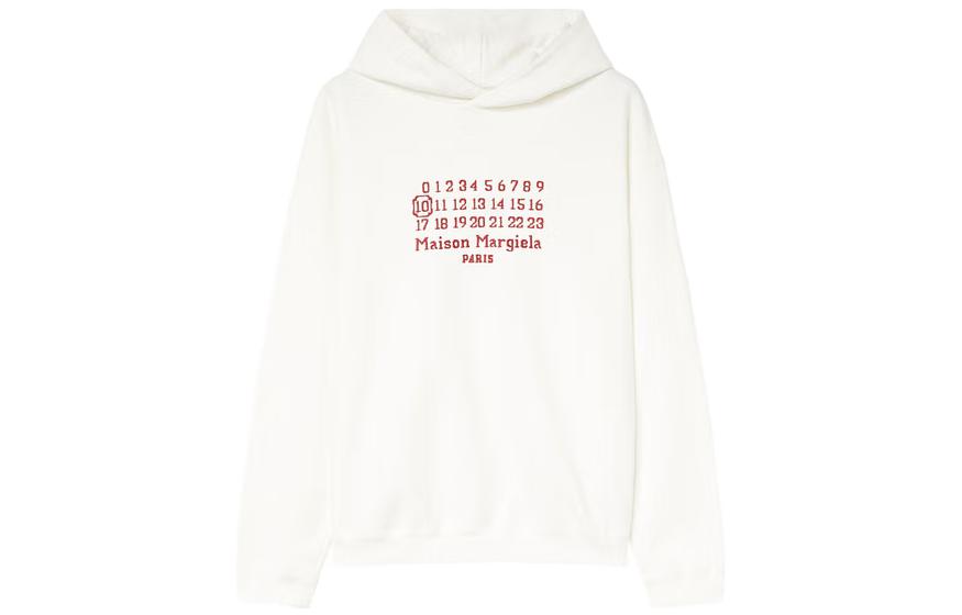 Maison Margiela Orange Floral Print Hoodie Long Sleeve Pullover S50GU0198S25520-203