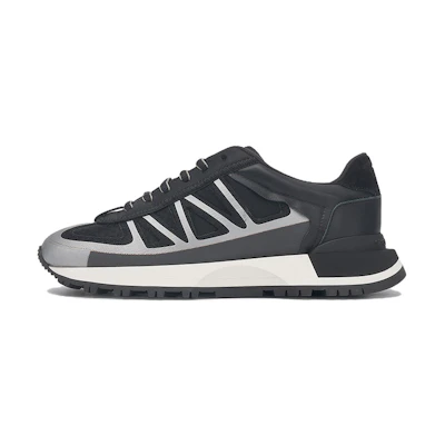 Maison Margiela Nylon Mesh Leather Low-Top 'Black'