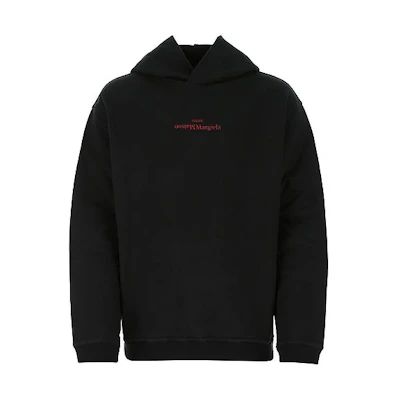 Maison Margiela Oversized Letter Print Cotton Hoodie Black Fall Edition S50GU0167S25503900