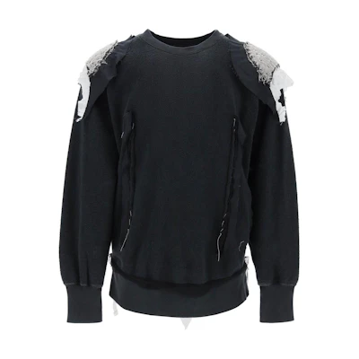 Maison Margiela Patchwork Single-Breasted Long Jacket - Dark Gray S67AA0039S44578-855M
