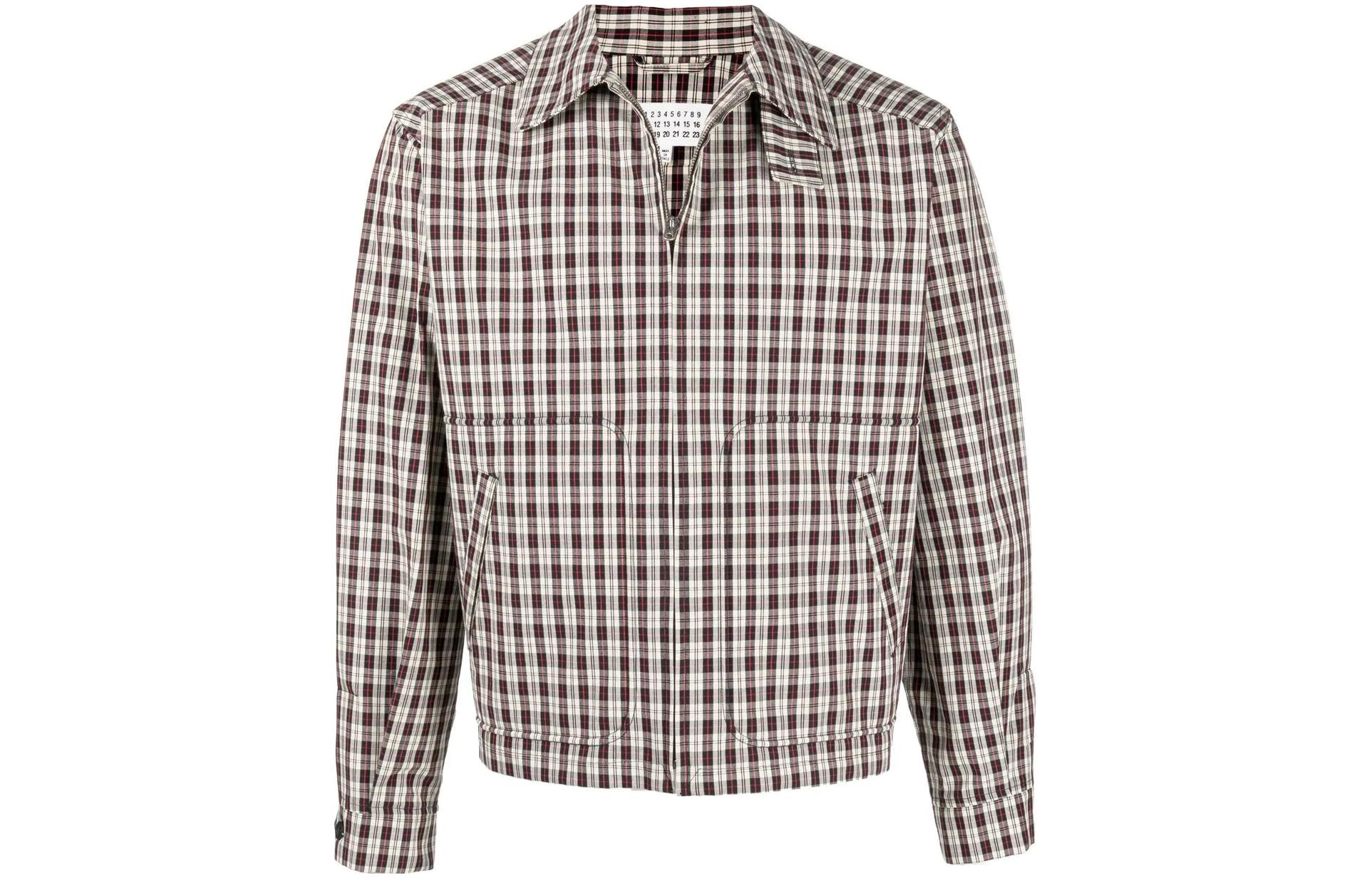 Maison Margiela Plain Zip-Up Stand Collar Oversized Jacket Khaki Unisex S52AM0220S52532-114