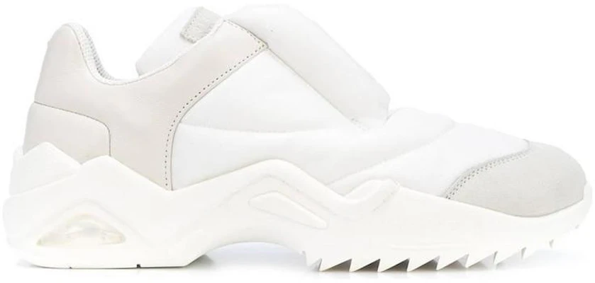 Maison Margiela 皮革聚酯纖維 厚底綁帶 圓頭 減震 低筒 運動休閒鞋 男款 白灰色 Order Maison Margiela 皮革聚酯纖維 厚底綁帶 圓頭 減震 低筒 運動休閒鞋 男款 白灰色